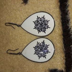 Ivory color & Marcasite earrings